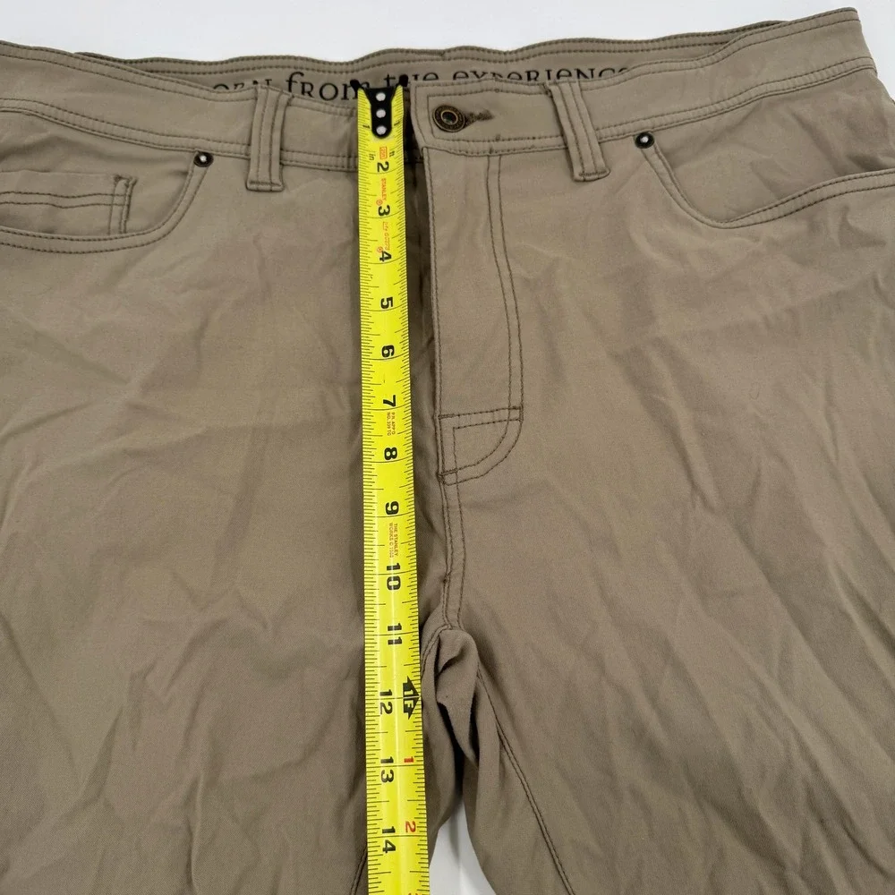 Prana Zion Slim Fit Pants Mens 38x34 Mud Khaki Stretch Hiking Outdoor Trousers